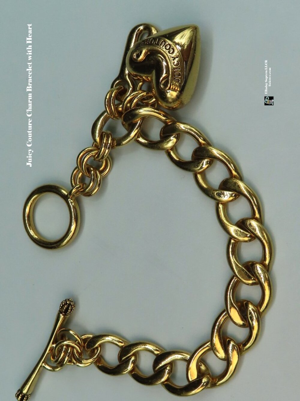 [SALE] Vintage Juicy Couture Gold Tone Charm Bracelet with Heart charm